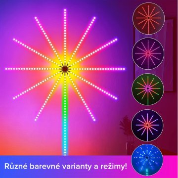 LED světla v barvě ohňostroje